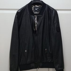 WILLIAM RAST FAUX LEATHER BOMBER JACKET